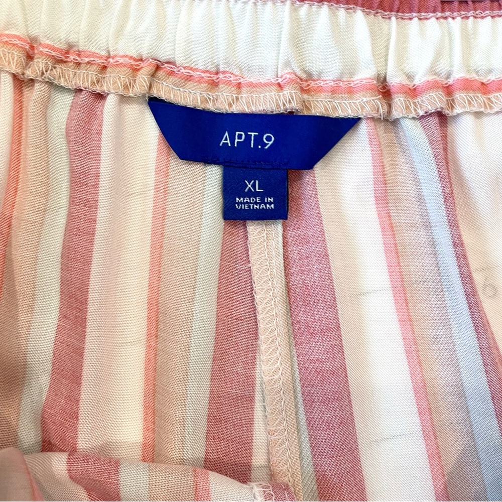 Apt.9 Mid Rise Striped Lightweight Pull On Shorts - Picture 7 of 8